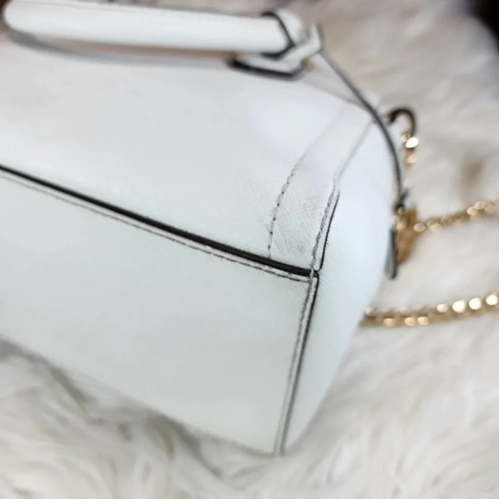 Michael Kors White Ayden Medium Saffiano Leather Satchel